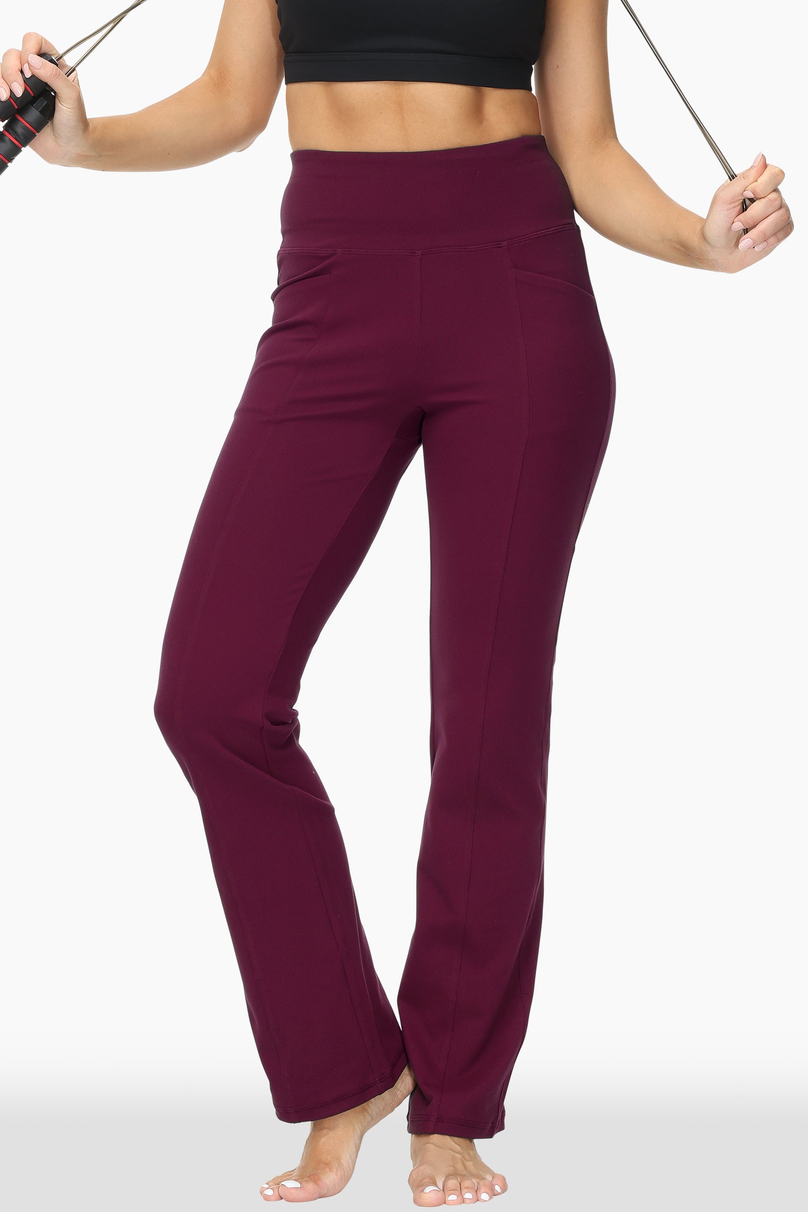 Flared Pants with Pockets Bootcut High Waisted Multi Occasions